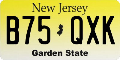 NJ license plate B75QXK