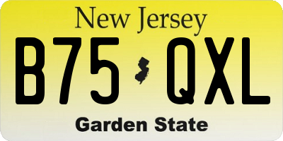 NJ license plate B75QXL