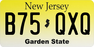NJ license plate B75QXQ