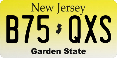 NJ license plate B75QXS