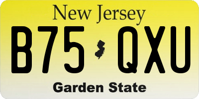 NJ license plate B75QXU