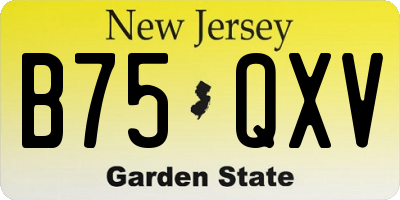 NJ license plate B75QXV