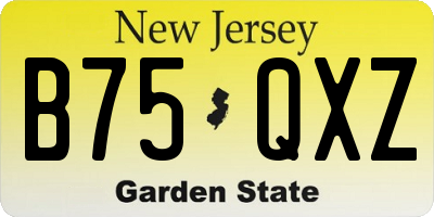 NJ license plate B75QXZ