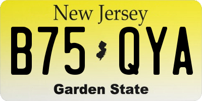 NJ license plate B75QYA