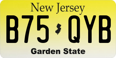 NJ license plate B75QYB