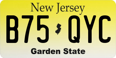 NJ license plate B75QYC