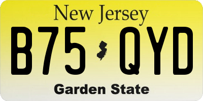 NJ license plate B75QYD