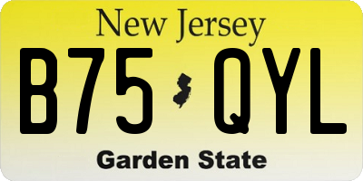 NJ license plate B75QYL
