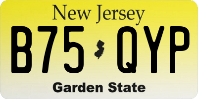 NJ license plate B75QYP