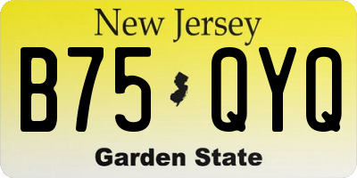NJ license plate B75QYQ