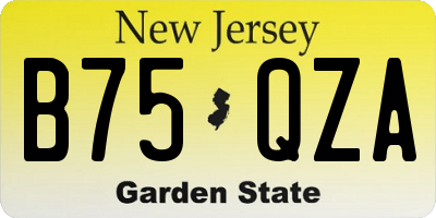 NJ license plate B75QZA