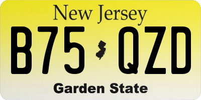 NJ license plate B75QZD