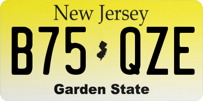NJ license plate B75QZE