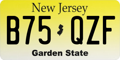 NJ license plate B75QZF