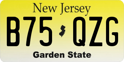 NJ license plate B75QZG