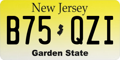 NJ license plate B75QZI