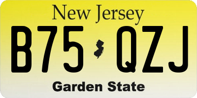 NJ license plate B75QZJ