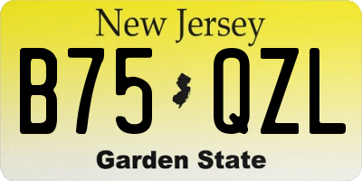 NJ license plate B75QZL