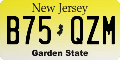 NJ license plate B75QZM