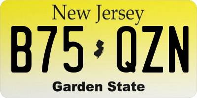 NJ license plate B75QZN