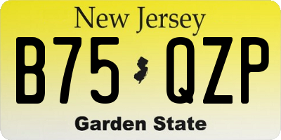 NJ license plate B75QZP
