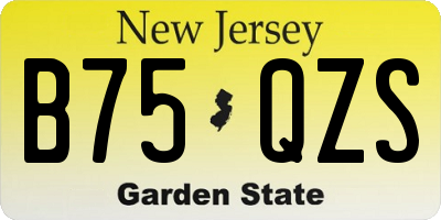 NJ license plate B75QZS