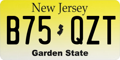 NJ license plate B75QZT