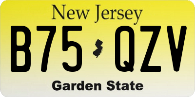 NJ license plate B75QZV