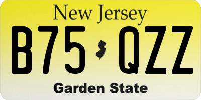 NJ license plate B75QZZ