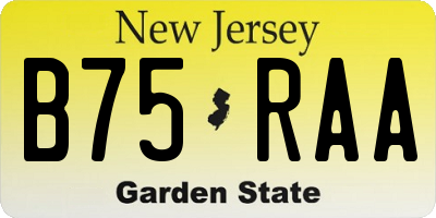 NJ license plate B75RAA