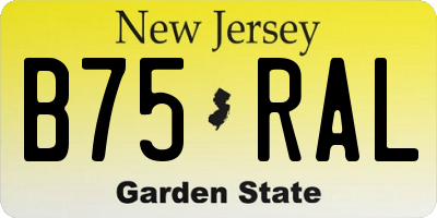 NJ license plate B75RAL
