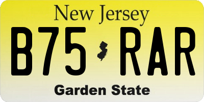 NJ license plate B75RAR