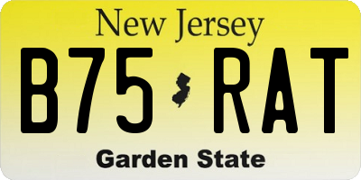 NJ license plate B75RAT