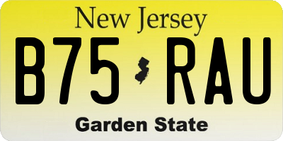 NJ license plate B75RAU