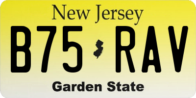 NJ license plate B75RAV