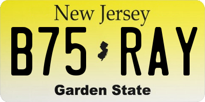 NJ license plate B75RAY