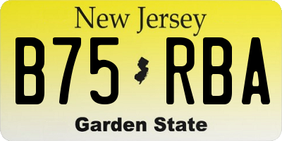 NJ license plate B75RBA