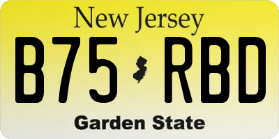 NJ license plate B75RBD