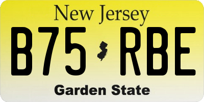 NJ license plate B75RBE