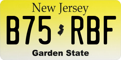 NJ license plate B75RBF