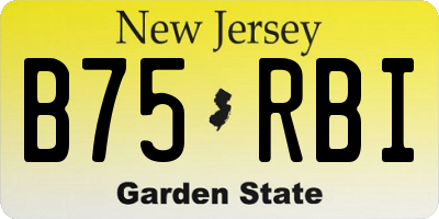 NJ license plate B75RBI