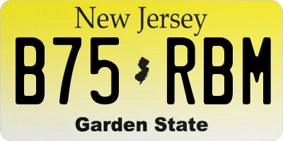 NJ license plate B75RBM