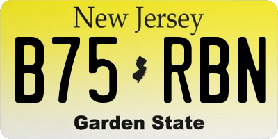 NJ license plate B75RBN