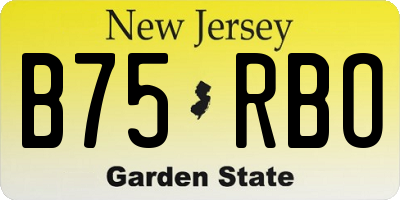 NJ license plate B75RBO