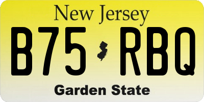 NJ license plate B75RBQ