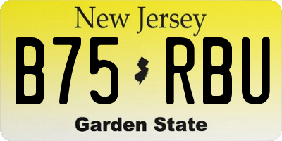 NJ license plate B75RBU