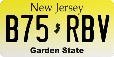 NJ license plate B75RBV