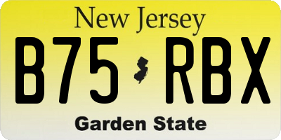 NJ license plate B75RBX