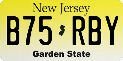 NJ license plate B75RBY