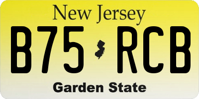 NJ license plate B75RCB